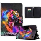 For Amazon Kindle Fire 7 2022 Coloured Drawing Smart Leather Tablet Case(Tiger) - 1