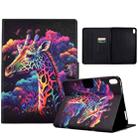 For iPad mini 6 Coloured Drawing Smart Leather Tablet Case(Giraffe) - 1