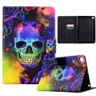 For iPad mini 5/4/3/2/1 Coloured Drawing Smart Leather Tablet Case(Skull) - 1