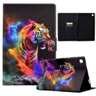 For Samsung Galaxy Tab A7 10.4 2020 T500 Coloured Drawing Smart Leather Tablet Case(Tiger) - 1