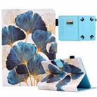 For 7 inch Coloured Drawing Leather Tablet Case(Leaf) - 1