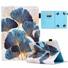 For 8 inch Coloured Drawing Leather Tablet Case(Leaf) - 1