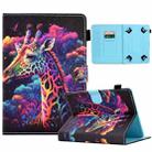 For 8 inch Coloured Drawing Leather Tablet Case(Giraffe) - 1