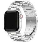 5-bead Stainless Steel Watch Band For Apple Watch Ultra 49mm / Series 8&7 45mm / SE 2&6&SE&5&4 44mm / 3&2&1 42mm(Silver) - 1