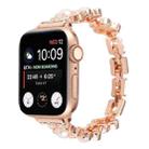 Flower Bracelet Metal Watch Band For Apple Watch Ultra 49mm / Series 8&7 45mm / SE 2&6&SE&5&4 44mm / 3&2&1 42mm(Rose Gold) - 1