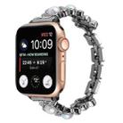 Flower Bracelet Metal Watch Band For Apple Watch Series 9&8&7 41mm / SE 3&SE 2&6&SE&5&4 40mm / 3&2&1 38mm(Black) - 1