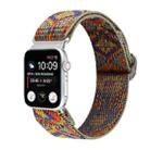 For Apple Watch Ultra 49mm / Series 8&7 45mm / SE 2&6&SE&5&4 44mm / 3&2&1 42mm Buckle Elastic Nylon Watch Band(Orange Rhombus) - 1