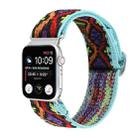 For Apple Watch Ultra 49mm&Watch Ultra 2 49mm / Series 9&8&7 45mm / SE 3&SE 2&6&SE&5&4 44mm / 3&2&1 42mm Buckle Elastic Nylon Watch Band(Purple Rhombus) - 1