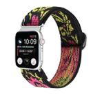 For Apple Watch Ultra 49mm / Series 8&7 45mm / SE 2&6&SE&5&4 44mm / 3&2&1 42mm Buckle Elastic Nylon Watch Band(Rose Red Yellow) - 1