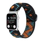 For Apple Watch Ultra 49mm / Series 8&7 45mm / SE 2&6&SE&5&4 44mm / 3&2&1 42mm Buckle Elastic Nylon Watch Band(Black Green) - 1