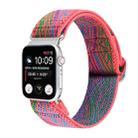 For Apple Watch Ultra 49mm / Series 8&7 45mm / SE 2&6&SE&5&4 44mm / 3&2&1 42mm Buckle Elastic Nylon Watch Band(Rose Red) - 1