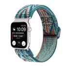 For Apple Watch Ultra 49mm / Series 8&7 45mm / SE 2&6&SE&5&4 44mm / 3&2&1 42mm Buckle Elastic Nylon Watch Band(Blue) - 1