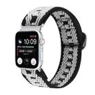 For Apple Watch Ultra 49mm / Series 8&7 45mm / SE 2&6&SE&5&4 44mm / 3&2&1 42mm Buckle Elastic Nylon Watch Band(Black White) - 1