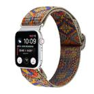 For Apple Watch Series 8&7 41mm / SE 2&6&SE&5&4 40mm / 3&2&1 38mm Buckle Elastic Nylon Watch Band(Orange Rhombus) - 1