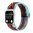 For Apple Watch Series 8&7 41mm / SE 2&6&SE&5&4 40mm / 3&2&1 38mm Buckle Elastic Nylon Watch Band(Purple Rhombus) - 1
