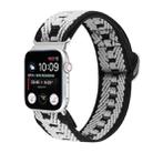 For Apple Watch Series 8&7 41mm / SE 2&6&SE&5&4 40mm / 3&2&1 38mm Buckle Elastic Nylon Watch Band(Black White) - 1
