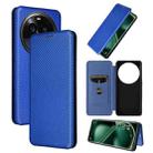 For OPPO Find X6 Carbon Fiber Texture Flip Leather Phone Case(Blue) - 1