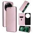 For OPPO Find X6 Pro 5G Carbon Fiber Texture Flip Leather Phone Case(Pink) - 1