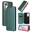 For Blackview A85 Carbon Fiber Texture Flip Leather Phone Case(Green) - 1