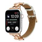 For Apple Watch Series 8&7 41mm / SE 2&6&SE&5&4 40mm / 3&2&1 38mm D-Buckle Plain Genuine Leather Watch Band(White) - 1