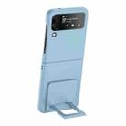 For Samsung Galaxy Z Flip3 5G Skin-feel Shockproof Full Coverage Phone Case with Holder(Blue) - 1