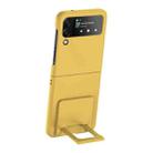 For Samsung Galaxy Z Flip4 5G Skin-feel Shockproof Full Coverage Phone Case with Holder(Yellow) - 1