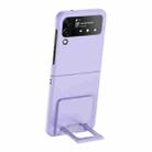 For Samsung Galaxy Z Flip4 5G Skin-feel Shockproof Full Coverage Phone Case with Holder(Purple) - 1