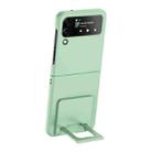 For Samsung Galaxy Z Flip4 5G Skin-feel Shockproof Full Coverage Phone Case with Holder(Light Green) - 1