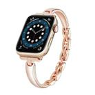 Bracelet Chain Metal Watch Band For Apple Watch Series 8&7 41mm / SE 2&6&SE&5&4 40mm / 3&2&1 38mm(Rose Gold) - 1