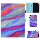 For Huawei MatePad SE Sewing Thread Horizontal Painted Tablet Leather Case with Pen Cover(Colorful Marble) - 1