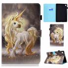 For Huawei MatePad SE Sewing Thread Horizontal Painted Tablet Leather Case(Unicorn) - 1