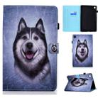 For Huawei MatePad SE Sewing Thread Horizontal Painted Tablet Leather Case(Husky) - 1