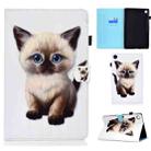 For Huawei MatePad SE Sewing Thread Horizontal Painted Tablet Leather Case(Kitten) - 1