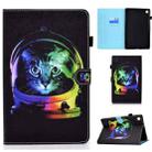 For Huawei MatePad SE Sewing Thread Horizontal Painted Tablet Leather Case(Space Cat) - 1