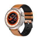 MT30 1.6 inch HD Screen Leather Strap Smart Watch Supports Voice Calls/Blood Oxygen Monitoring(Orange) - 1