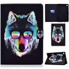 For Huawei MatePad SE Colored Drawing Horizontal Flip Tablet Leather Case(Glasses Wolf) - 1