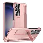For Samsung Galaxy S23 Ultra 5G Electroplating Pen Slot Phone Case with Holder(Rose Gold) - 1