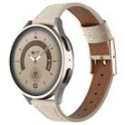 20mm Universal Genuine Leather Watch Band(Off White) - 1