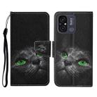 For Xiaomi Redmi 12C Colored Drawing Pattern Flip Leather Phone Case(Black Cat) - 1