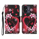 For Xiaomi Redmi 12C Colored Drawing Pattern Flip Leather Phone Case(Red Heart) - 1