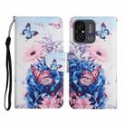 For Xiaomi Redmi 12C Colored Drawing Pattern Flip Leather Phone Case(Purple Butterfly) - 1