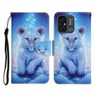 For Xiaomi Redmi 12C Colored Drawing Pattern Flip Leather Phone Case(Little Leopard) - 1
