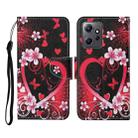 For Xiaomi Redmi Note 12 4G Global Colored Drawing Pattern Flip Leather Phone Case(Red Heart) - 1