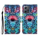 For Xiaomi Redmi Note 12 4G Global Colored Drawing Pattern Flip Leather Phone Case(Mandala) - 1