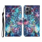 For Xiaomi Redmi Note 12 4G Global Colored Drawing Pattern Flip Leather Phone Case(Star Mandala) - 1