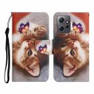 For Xiaomi Redmi Note 12 4G Global Colored Drawing Pattern Flip Leather Phone Case(Butterfly Cat) - 1