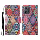 For Xiaomi Redmi Note 12 4G Global Colored Drawing Pattern Flip Leather Phone Case(Diamond Totem) - 1