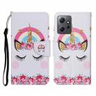 For Xiaomi Redmi Note 12 4G Global Colored Drawing Pattern Flip Leather Phone Case(Crown Unicorn) - 1