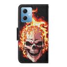For Xiaomi Redmi Note 12 5G Global/Poco X5 Colored Drawing Pattern Flip Leather Phone Case(Flame Skull) - 3