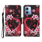 For Xiaomi Redmi Note 12 5G Global/Poco X5 Colored Drawing Pattern Flip Leather Phone Case(Red Heart) - 1